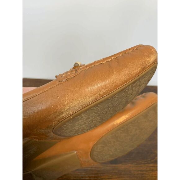 Michael Kors Womens Slip On Leather Flat Shoe Tan Size 10 - Picture 7 of 14